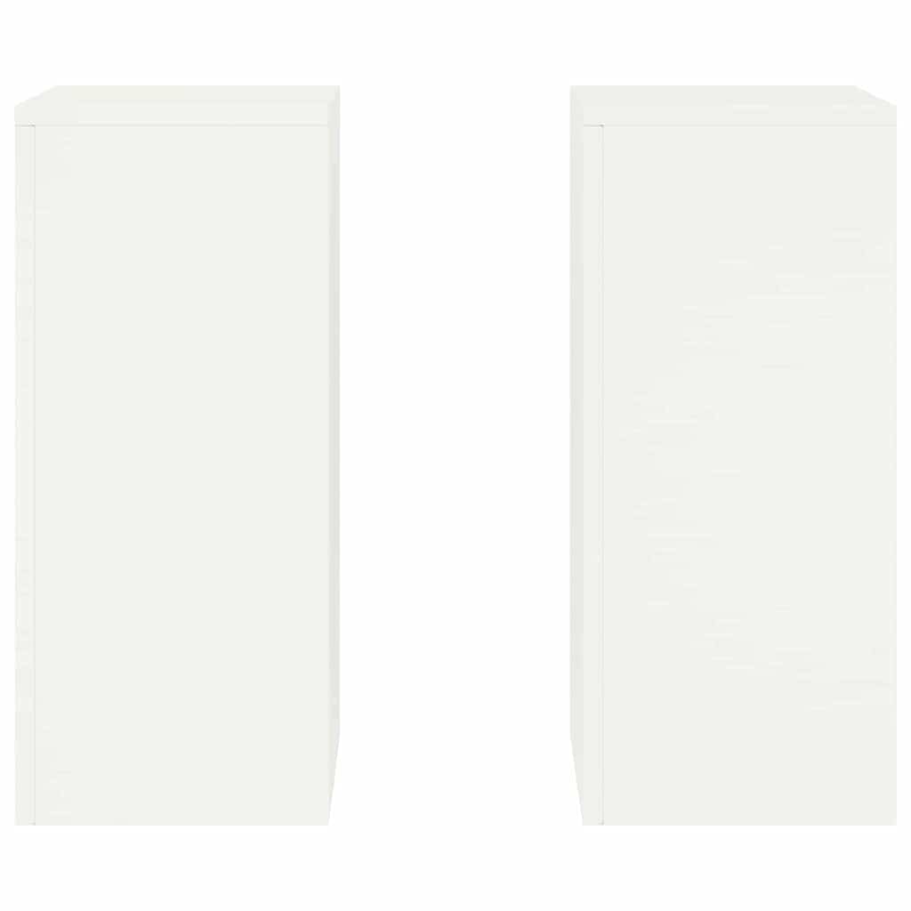 Plantenstandaard 2 st Wit 24 x 24 x 55 cm Koudgewalst staal