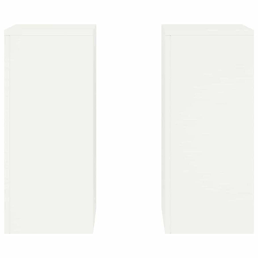 Plantenstandaard 2 st Wit 24 x 24 x 55 cm Koudgewalst staal