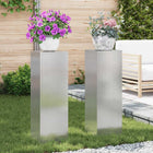 Plantenstandaard zilver 24x24x75 cm roestvrij staal