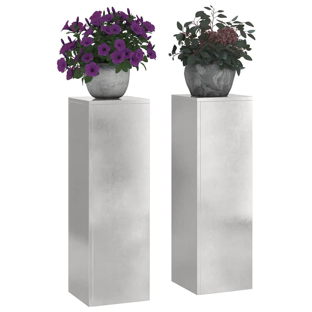 Plantenstandaard 2 pcs Zilver 24 x 24 x 75 cm Roestvrij staal