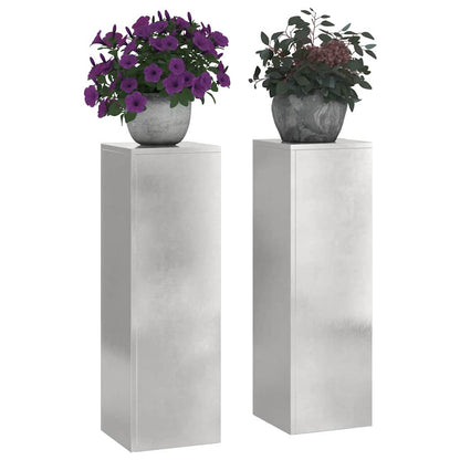 Plantenstandaard 2 pcs Zilver 24 x 24 x 75 cm Roestvrij staal