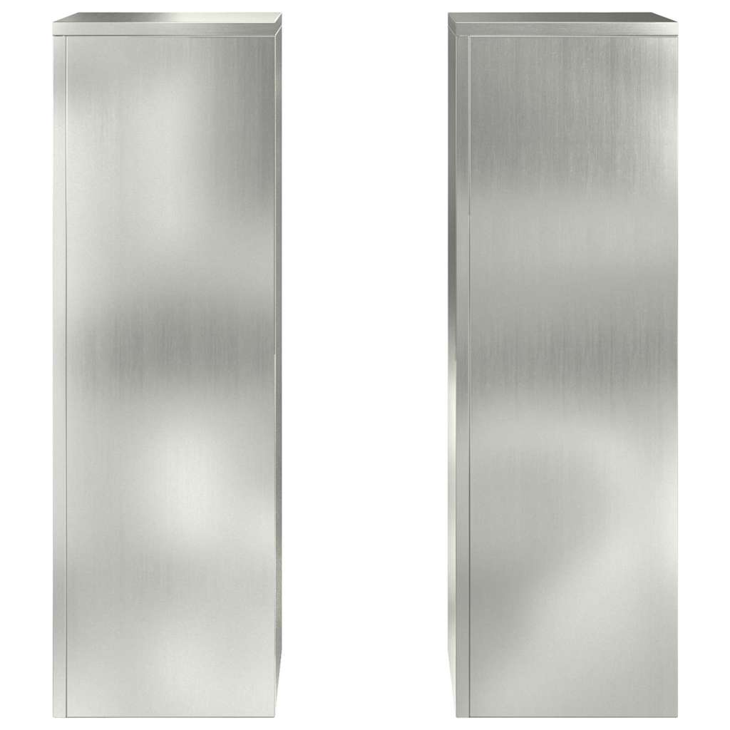 Plantenstandaard 2 st zilver 24 x 24 x 75 cm