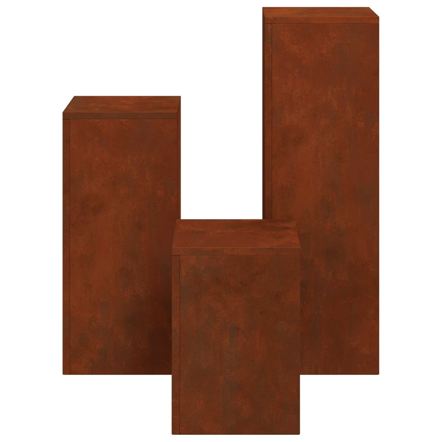 Plantenstandaard 3 pcs Roestig Cortenstaal