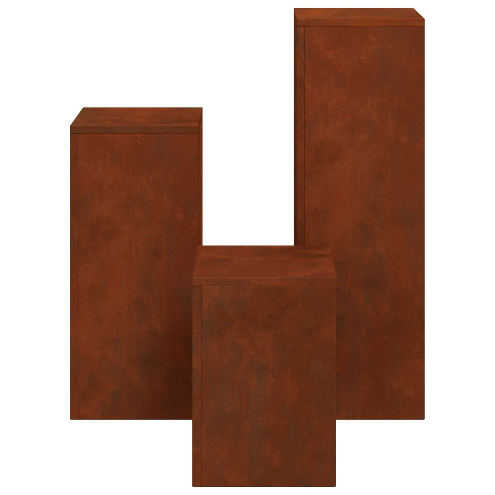Plantenstandaard 3 pcs Roestig Cortenstaal