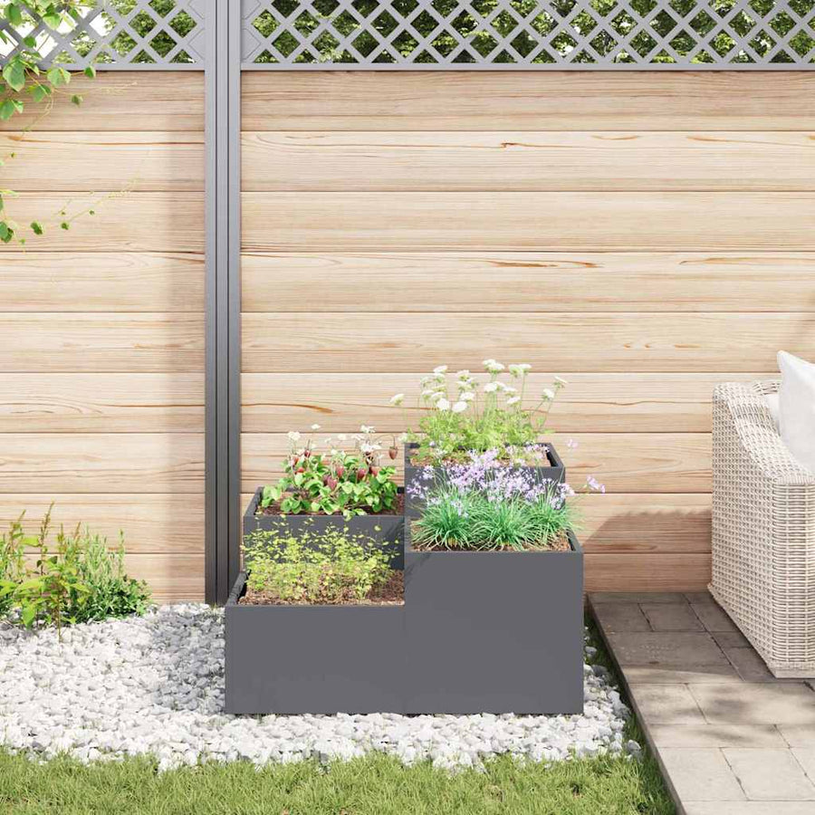 Tuin Bloempot Antraciet 80 x 80 x 48 cm Staal