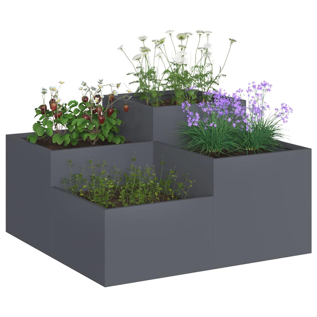 Tuin Bloempot Antraciet 80 x 80 x 48 cm Staal