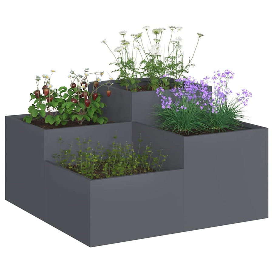 Tuin Bloempot Antraciet 80 x 80 x 48 cm Staal