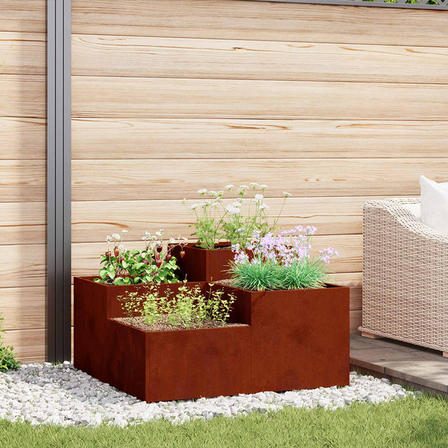 Plantenbak Roestig 100 x 100 x 48 cm weervast staal