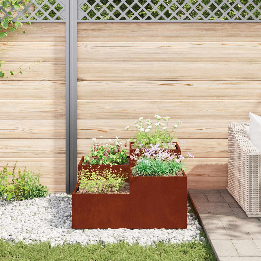 Plantenbak Roestig 100 x 100 x 48 cm weervast staal