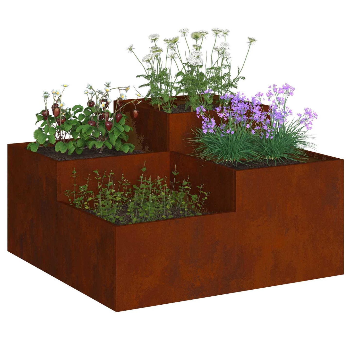 Plantenbak Roestig 100 x 100 x 48 cm weervast staal