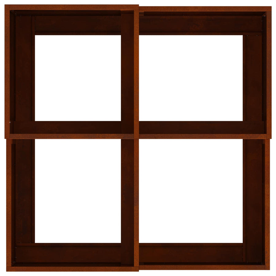 Plantenbak Roestig 100 x 100 x 48 cm weervast staal
