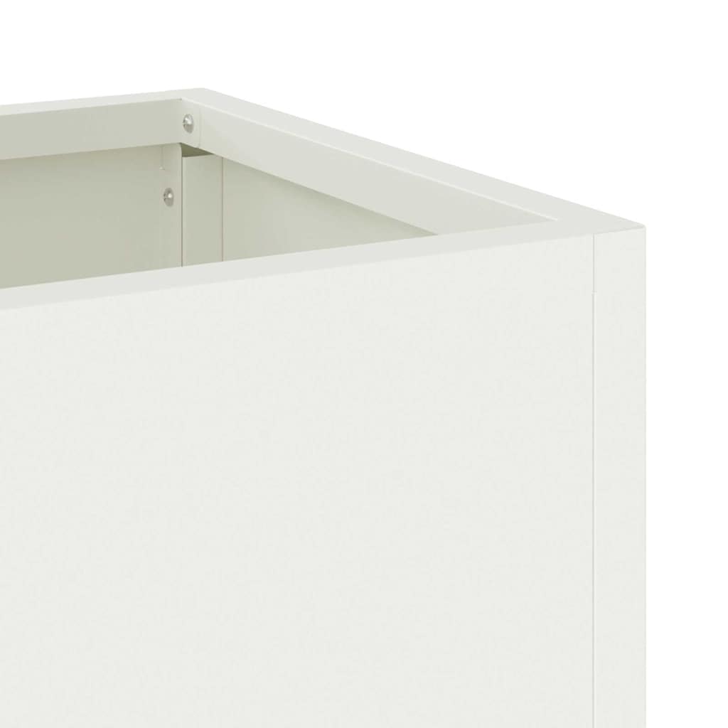 Verhoogde Tuin Plantbak Wit 100 x 26 x 82 cm Staal