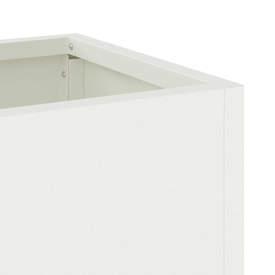 Verhoogde Tuin Plantbak Wit 100 x 26 x 82 cm Staal