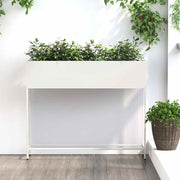 Verhoogde plantenbak 100x26x82 cm staal wit