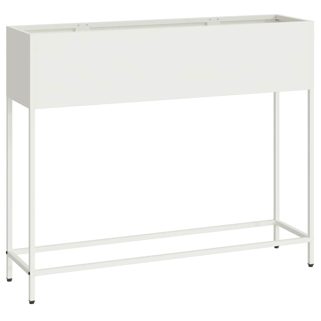 Verhoogde Tuin Plantbak Wit 100 x 26 x 82 cm Staal