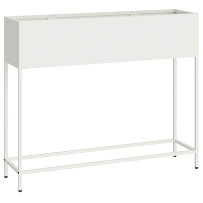 Verhoogde Tuin Plantbak Wit 100 x 26 x 82 cm Staal