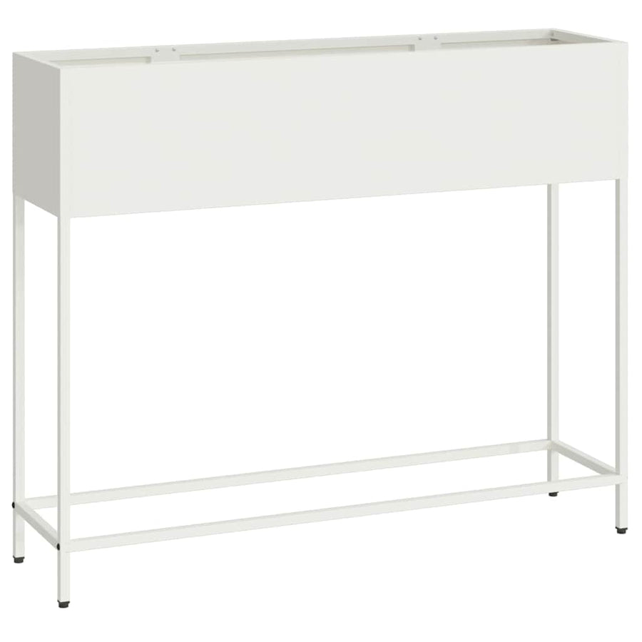 Verhoogde Tuin Plantbak Wit 100 x 26 x 82 cm Staal