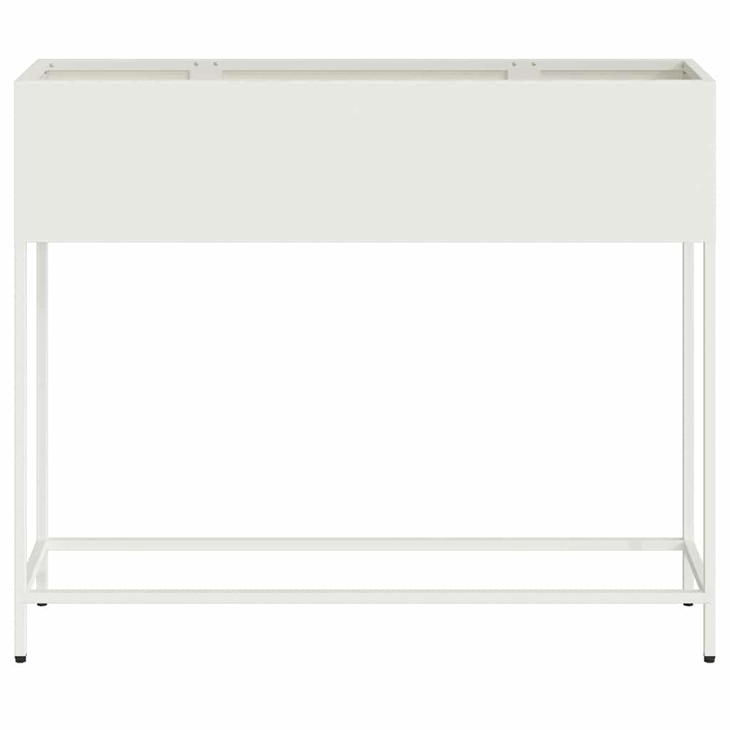 Verhoogde Tuin Plantbak Wit 100 x 26 x 82 cm Staal