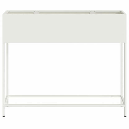 Verhoogde Tuin Plantbak Wit 100 x 26 x 82 cm Staal