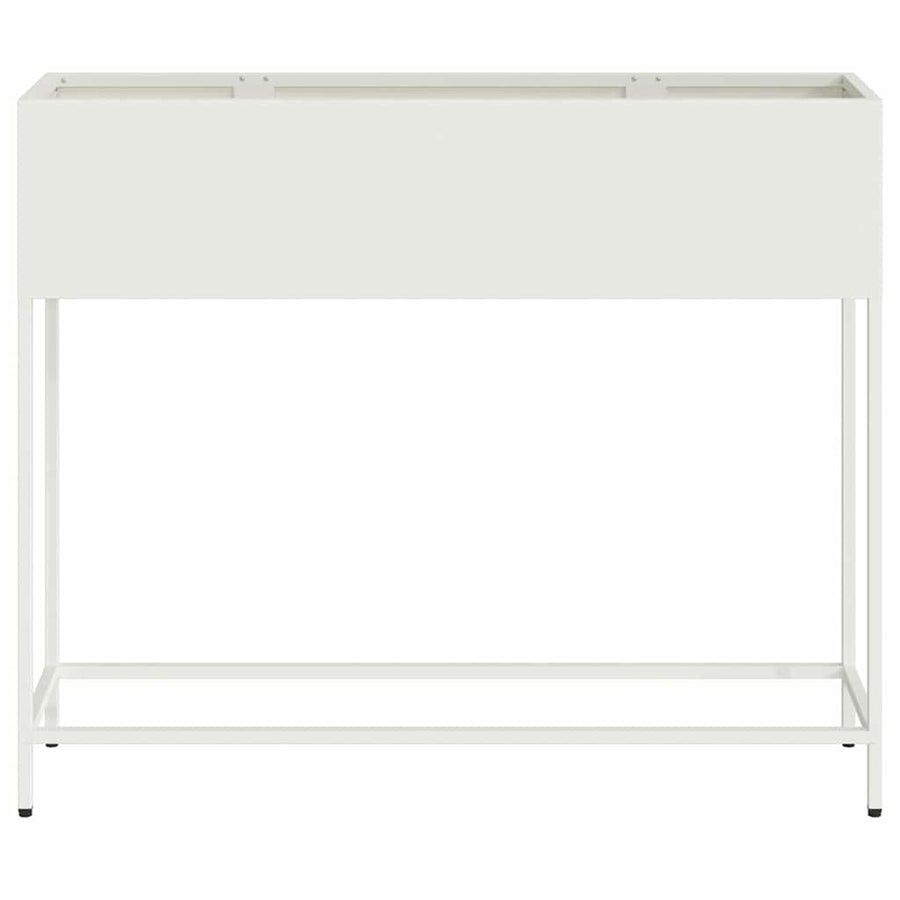 Verhoogde Tuin Plantbak Wit 100 x 26 x 82 cm Staal