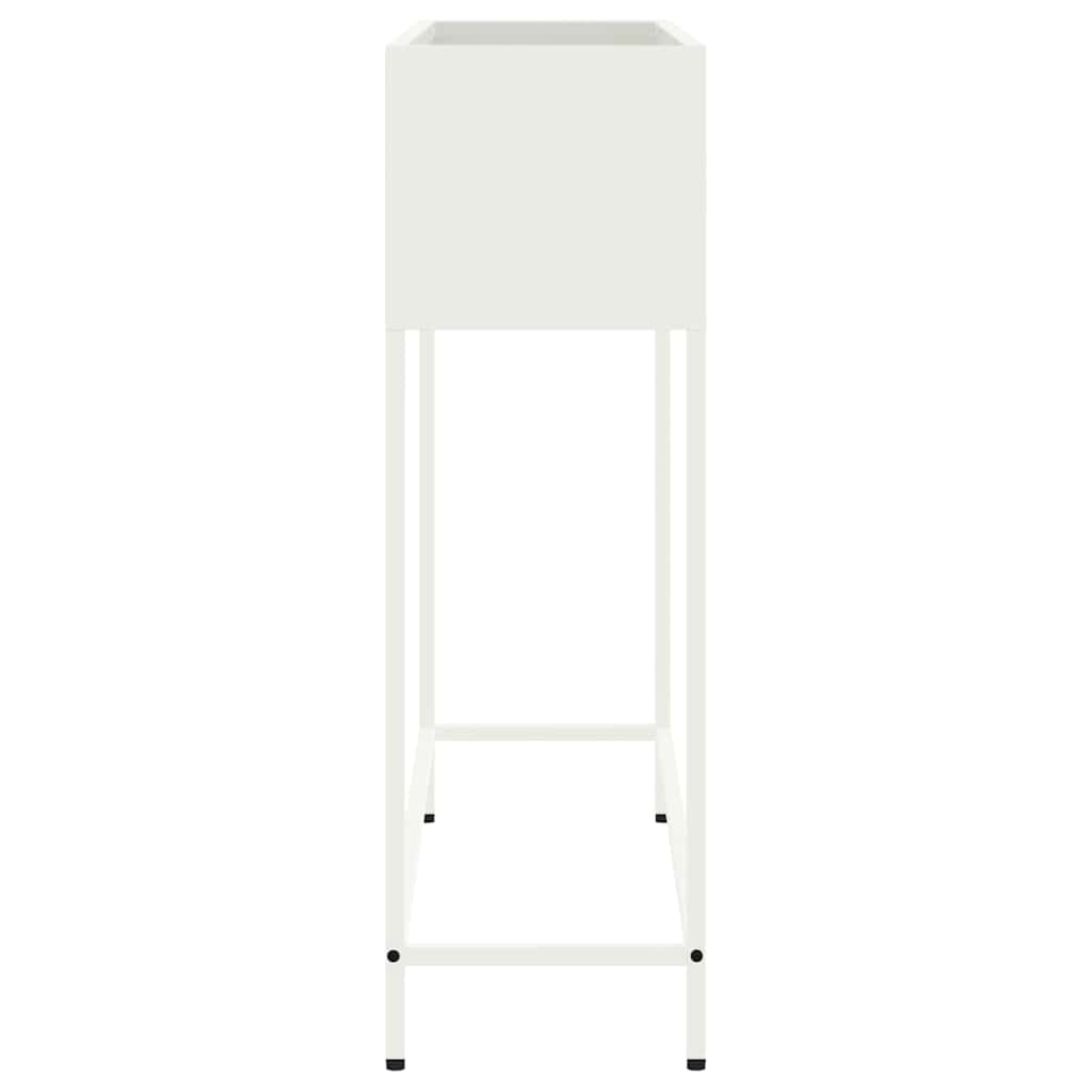 Verhoogde Tuin Plantbak Wit 100 x 26 x 82 cm Staal