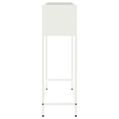 Verhoogde Tuin Plantbak Wit 100 x 26 x 82 cm Staal