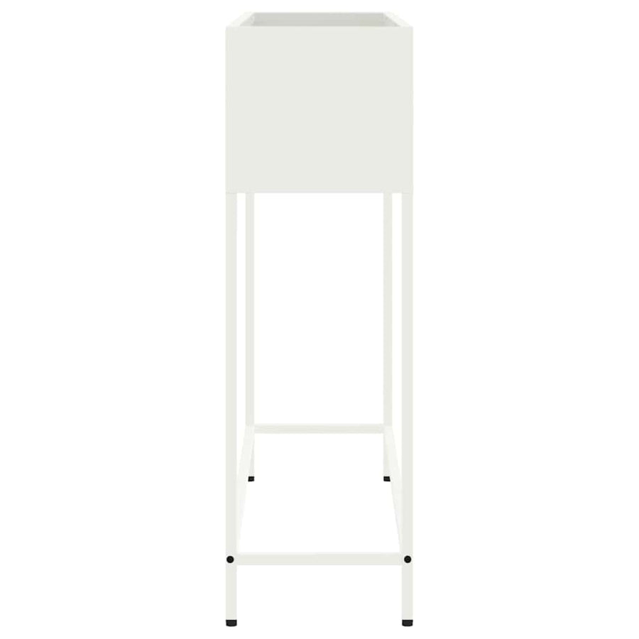 Verhoogde Tuin Plantbak Wit 100 x 26 x 82 cm Staal