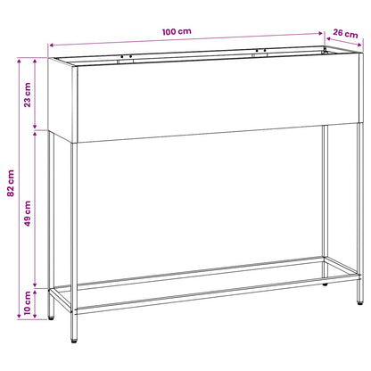 Verhoogde Tuin Plantbak Wit 100 x 26 x 82 cm Staal