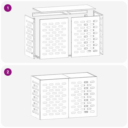 Airconditioner Hoes Zilver Gegalvaniseerd Staal 90 x 40 x 60 cm