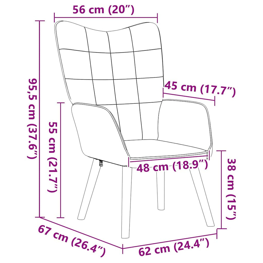 Fauteuil Zwart 62 x 67 x 95,5 cm Sherpa Stof