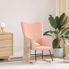 Schommelstoel Roze Sherpa Stof