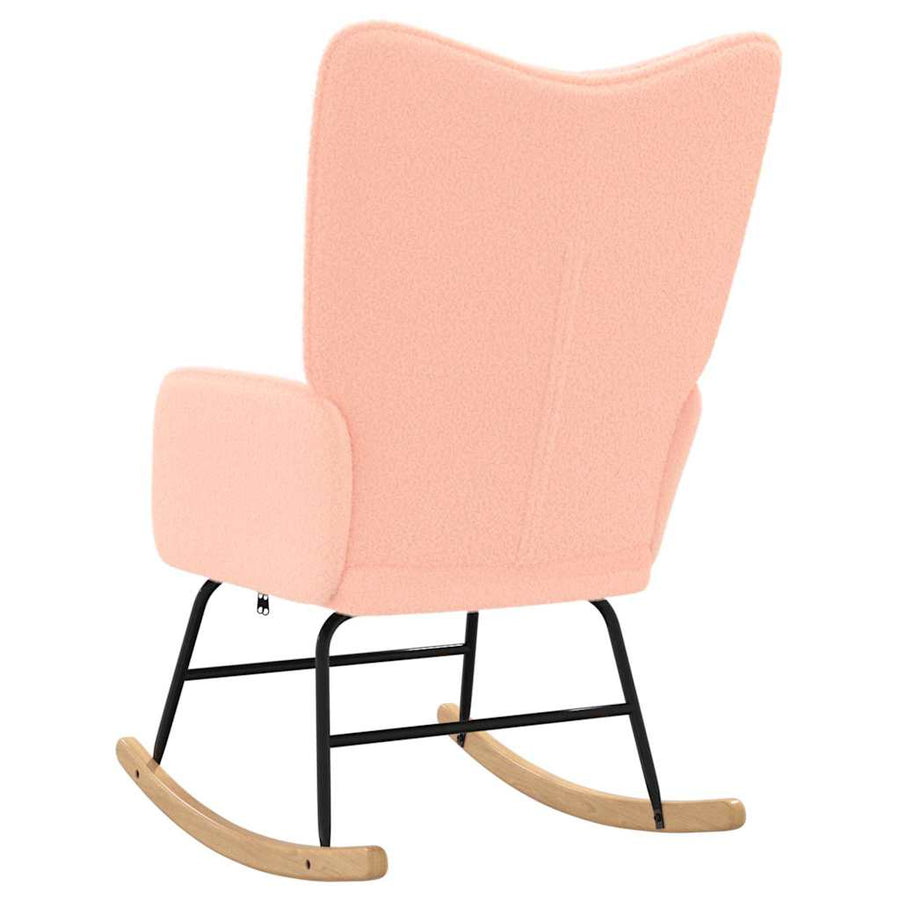 Relaxstoel krullende wolachtige stof roze