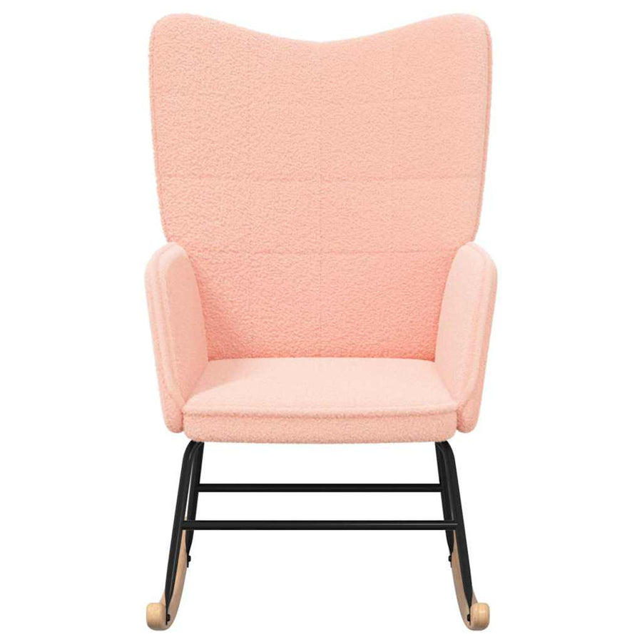 Relaxstoel krullende wolachtige stof roze