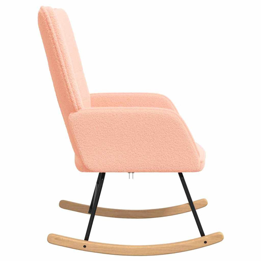 Relaxstoel krullende wolachtige stof roze