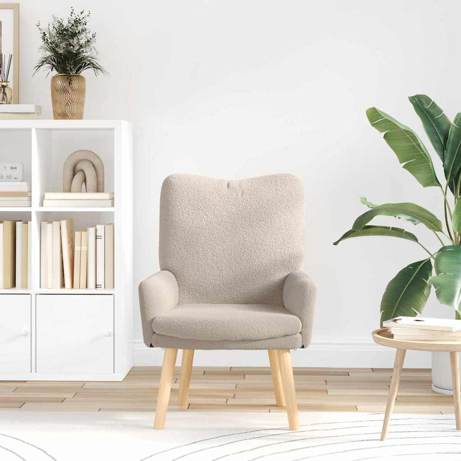 Fauteuil Lichtgrijs 63 x 67 x 94 cm Schapenstof en Triplex