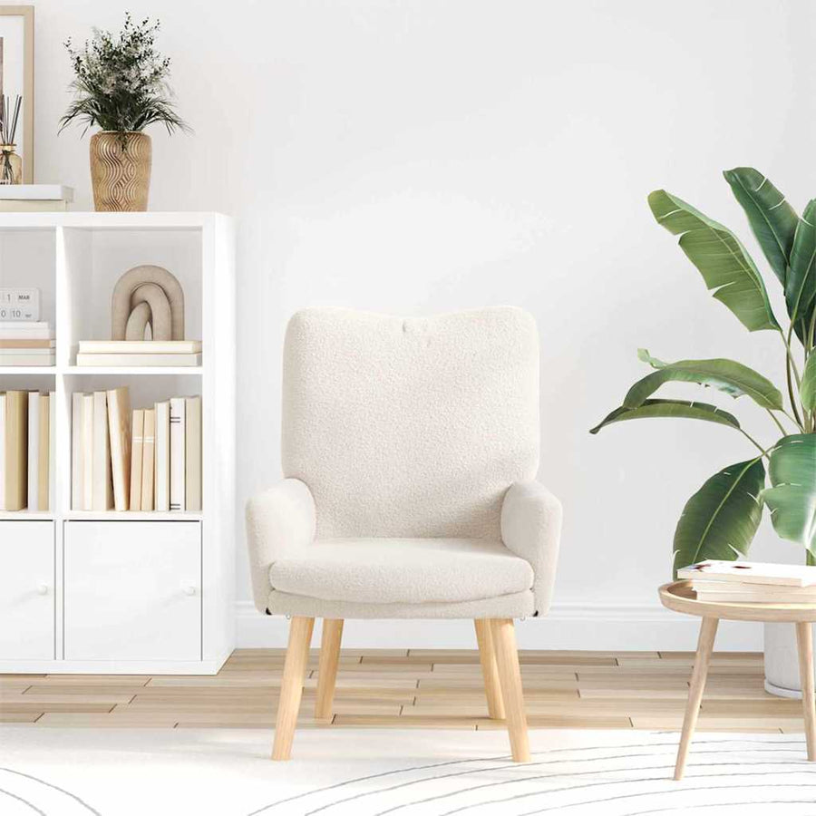 Fauteuil Crème 63 x 67 x 94 cm Schapenstof en Triplex