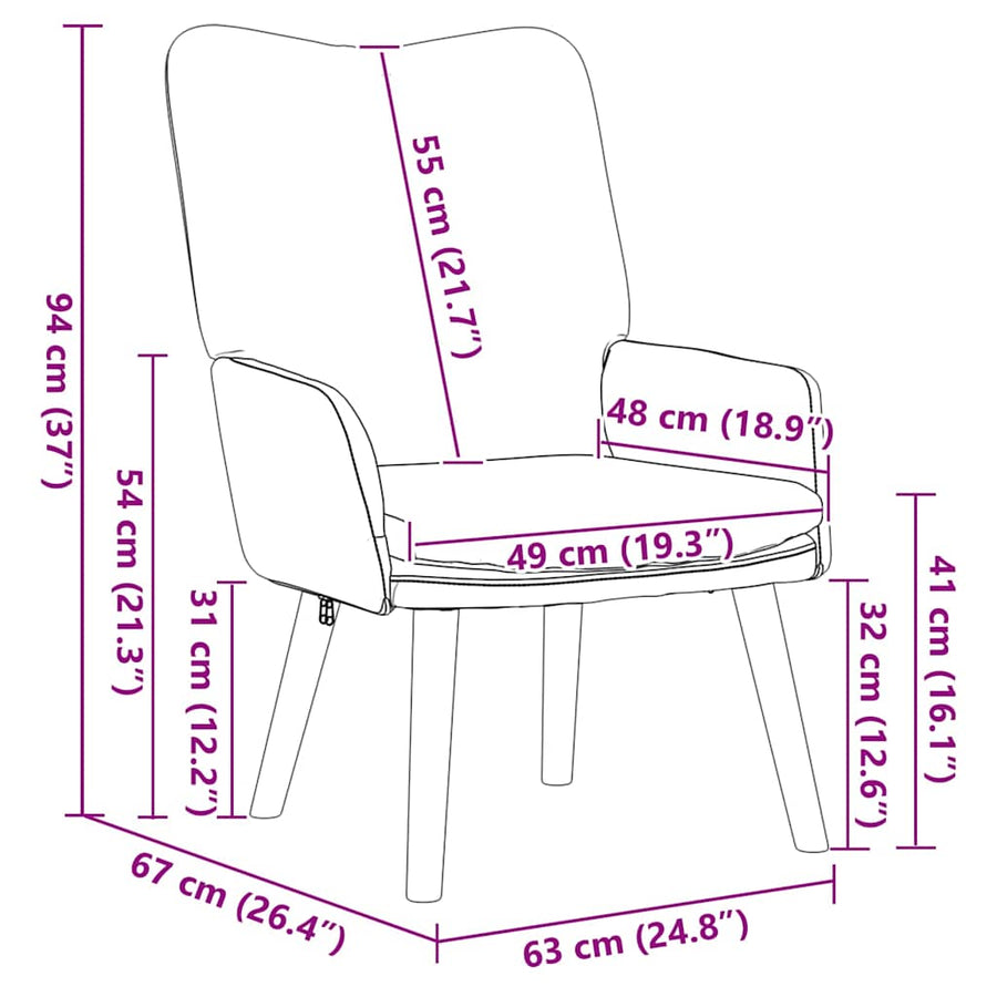 Fauteuil Crème 63 x 67 x 94 cm Schapenstof en Triplex