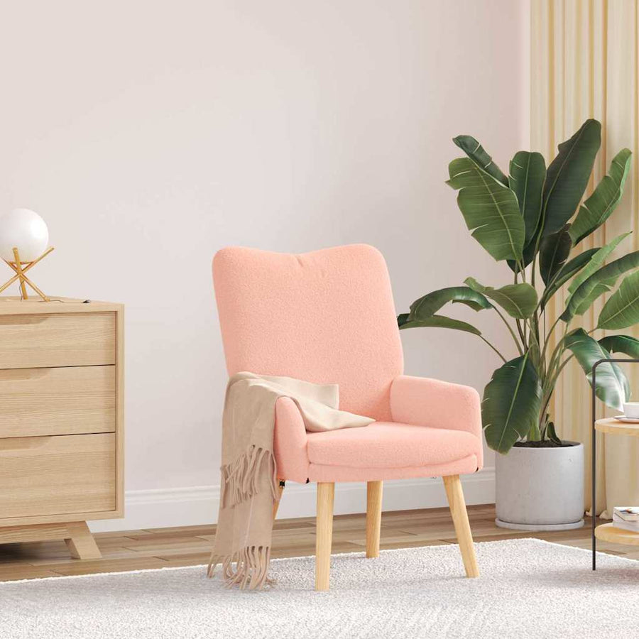 Fauteuil Roze 63 x 67 x 94 cm Schapenstof en Triplex