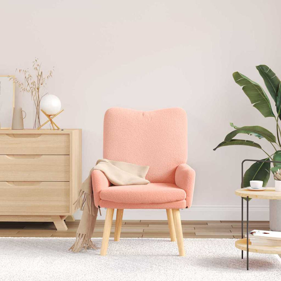 Fauteuil Roze 63 x 67 x 94 cm Schapenstof en Triplex