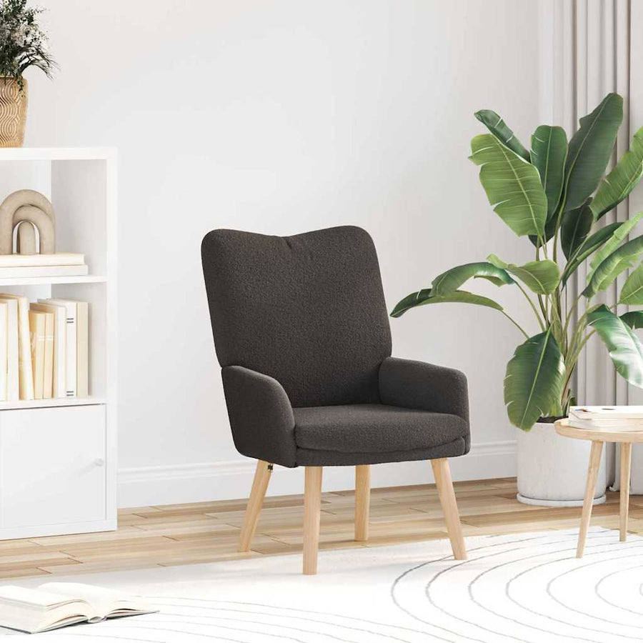Fauteuil Donkergrijs 63 x 67 x 94 cm Schapenstof en Triplex