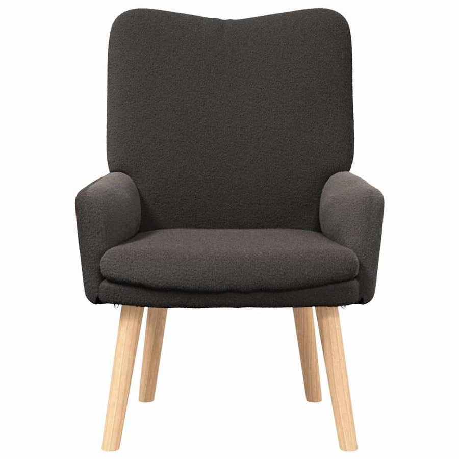 Fauteuil Donkergrijs 63 x 67 x 94 cm Schapenstof en Triplex