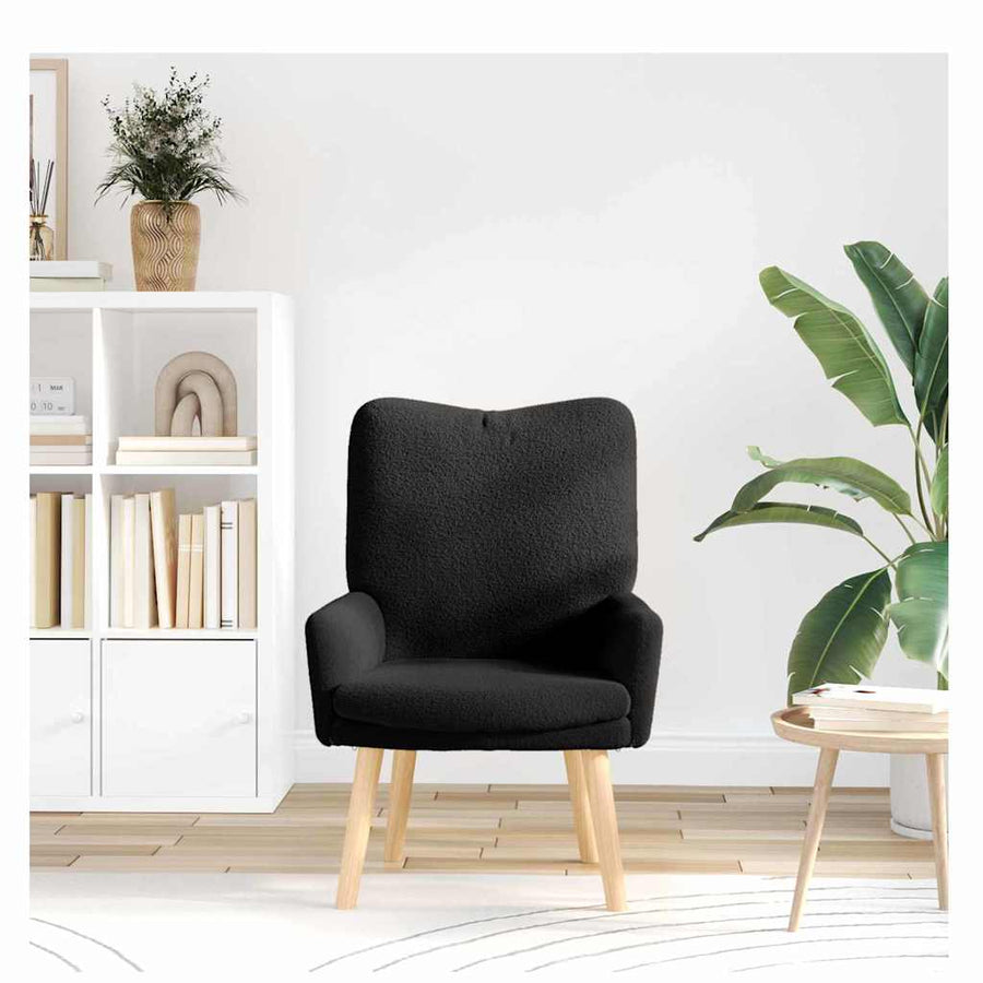 Fauteuil Zwart 63 x 67 x 94 cm Schapenstof en Triplex