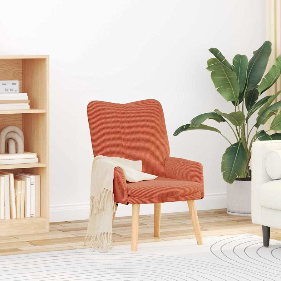 Fauteuil 63 X 67 X 94 Cm Sherpa Stof Rood-oranje