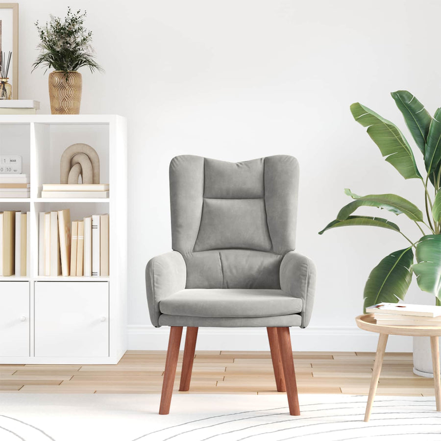 Fauteuil Lichtgrijs 63 x 67 x 94 cm Fluweel