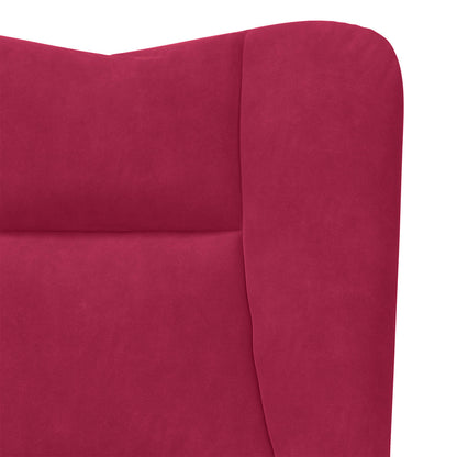 Fauteuil 63 X 67 X 94 Cm Fluweel Wijnrood