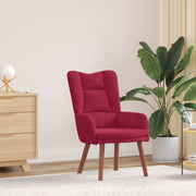 Fauteuil 63x67x94 cm fluweel wijnrood