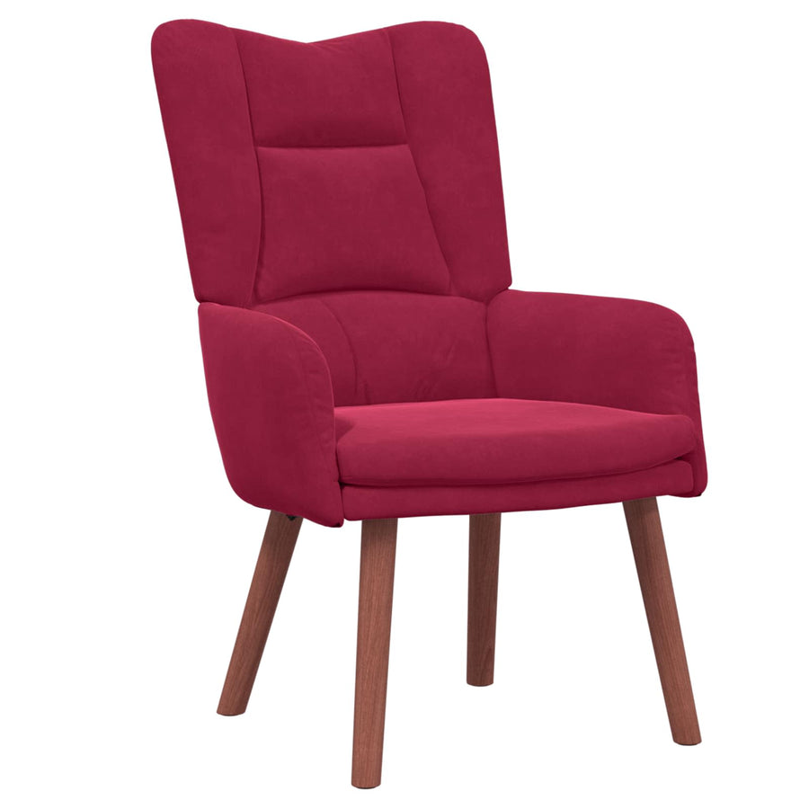 Fauteuil 63 X 67 X 94 Cm Fluweel Wijnrood