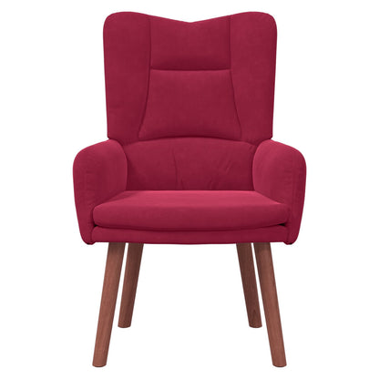 Fauteuil 63 X 67 X 94 Cm Fluweel Wijnrood
