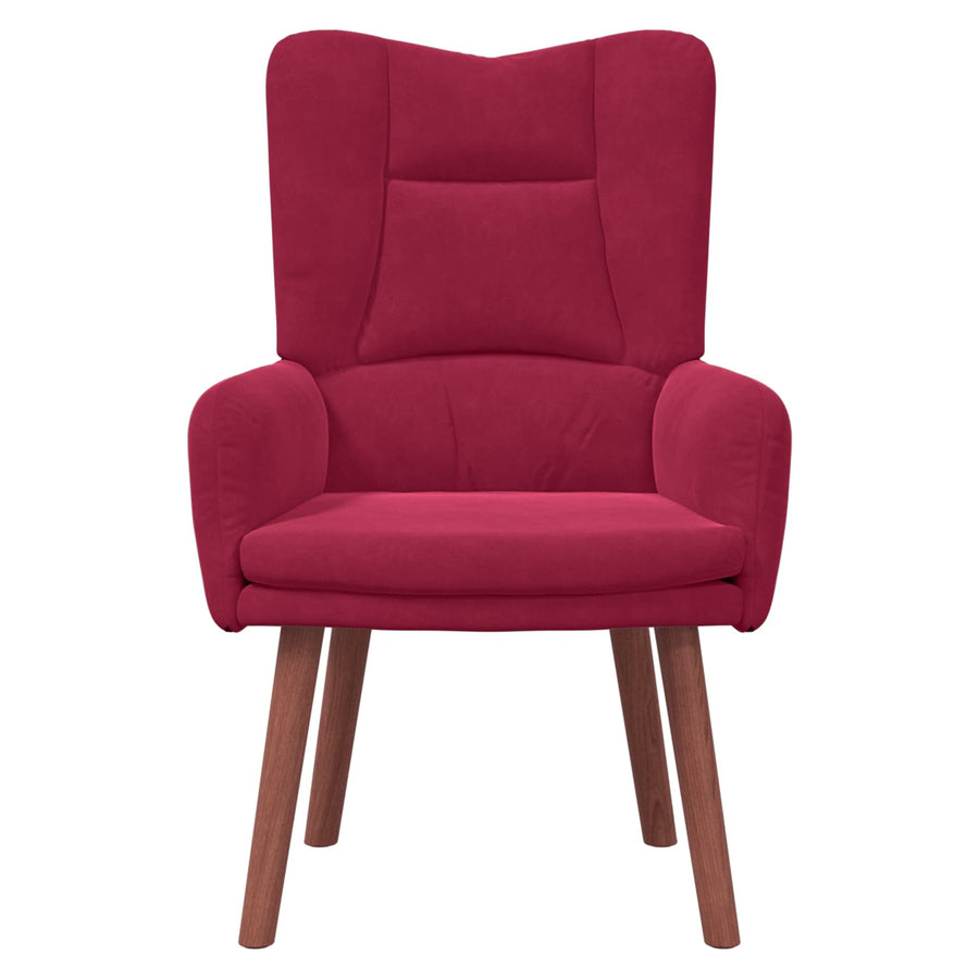 Fauteuil 63 X 67 X 94 Cm Fluweel Wijnrood