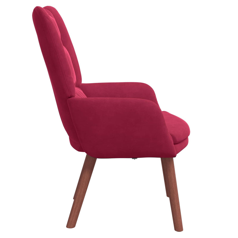 Fauteuil 63 X 67 X 94 Cm Fluweel Wijnrood